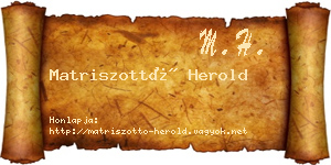 Matriszottó Herold névjegykártya